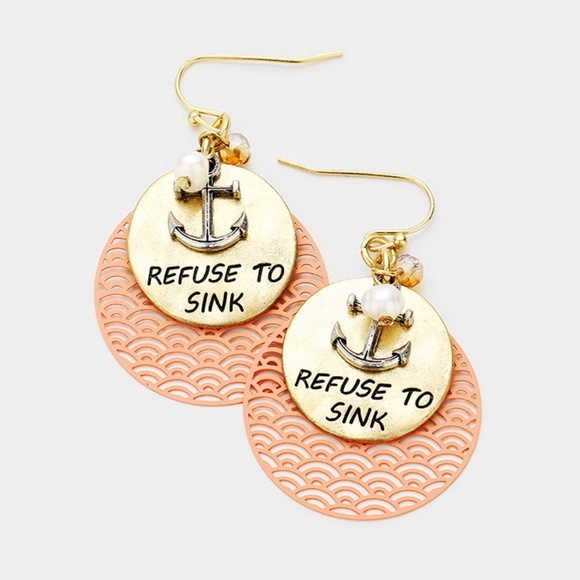 Jewelry - Women's Anchor Filigree Disc Earrings